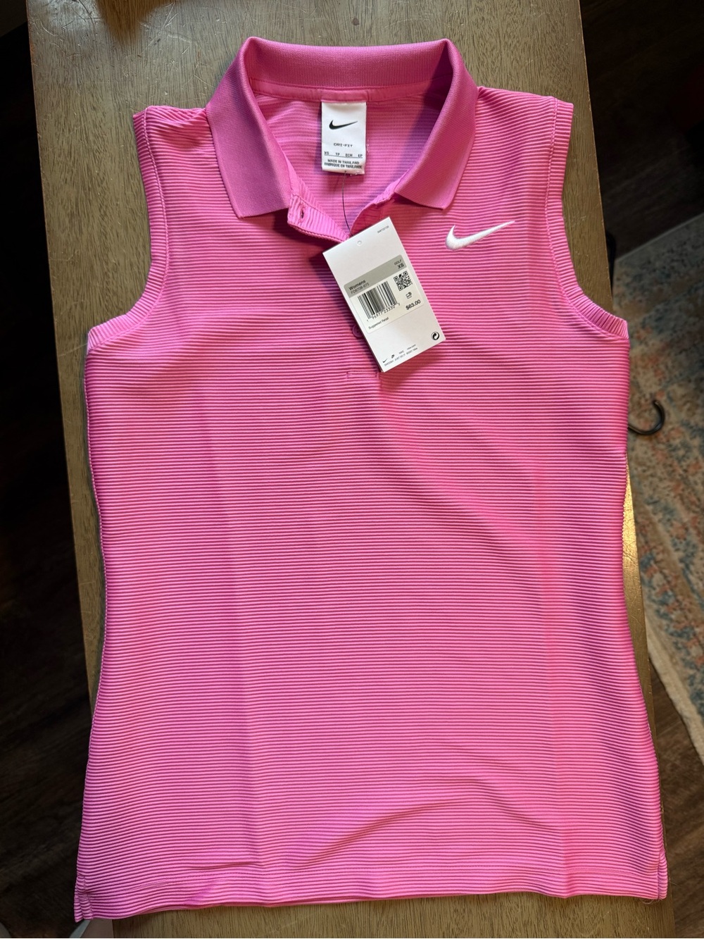 Nike Women's Bright Pink Sleeveless Polo Tank